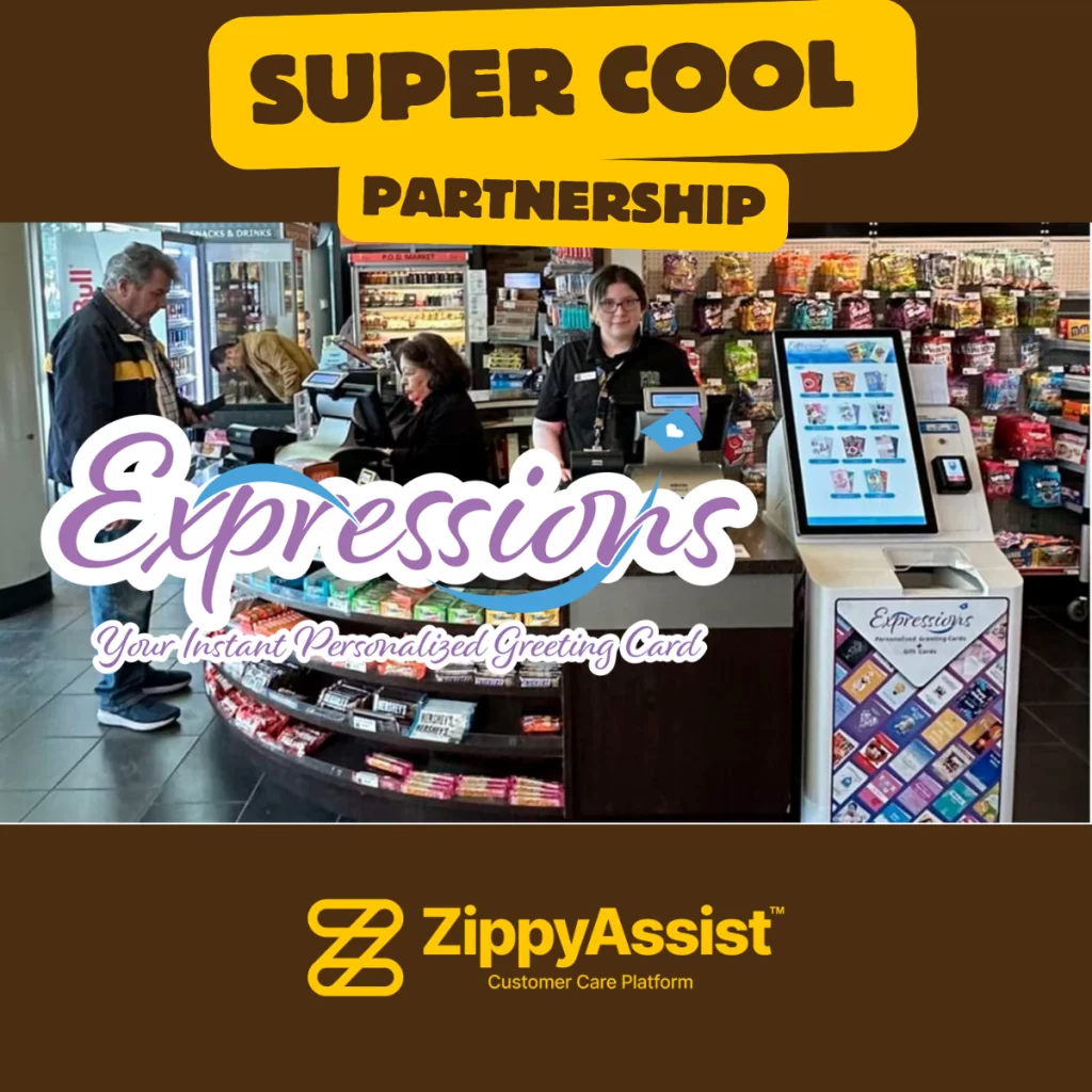 ZippyAssist and Expressions Greeting Card Kiosk Company Partnership